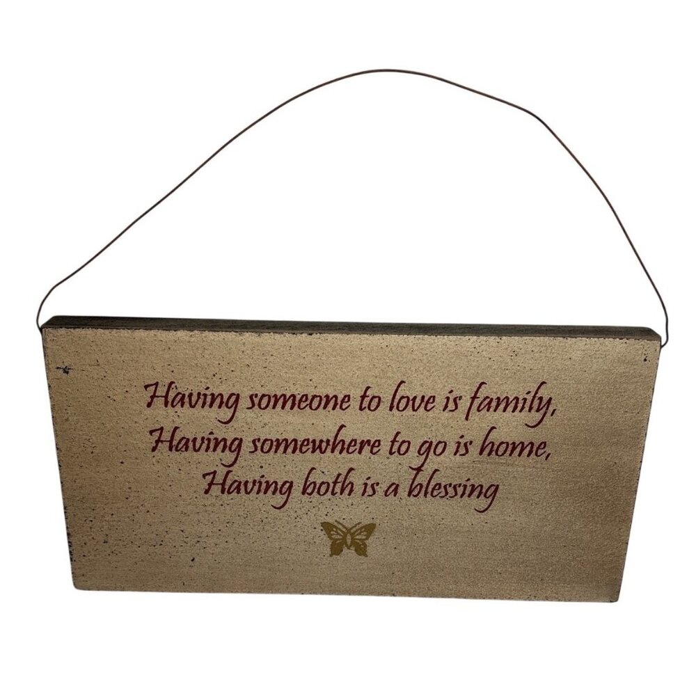 Having Someone To Love Is Family Wooden Hanging Wall Plaque Hearthside Collectio